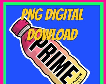 Prime Hydration PNG - Clip Art - Digitally file Hand Drawn Fan Art PNG - High Res, Vibrant Colours, strawberry banana, special addition
