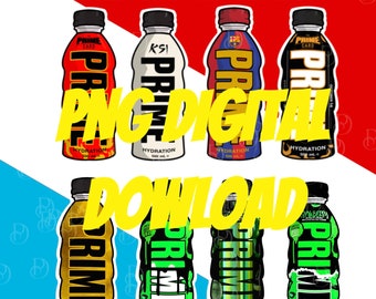 Prime Hydration PNG - Clip Art - Digitally file Hand Drawn Fan Art PNG - High Res, Vibrant Colours, Bundle Purchase