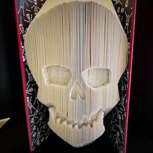 Horror Halloween Home Decor Skull Folded Book Art