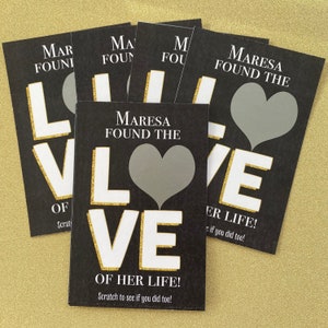 Jeu photo nuptiale amusant personnalisé, elle a trouvé l'amour de sa vie cartes à gratter : loterie à gratter, jeu nuptiale de douche