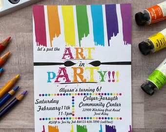Paint Party, Dress for a Mess, Paint Night Invitation-Customized DIGITAL FILE