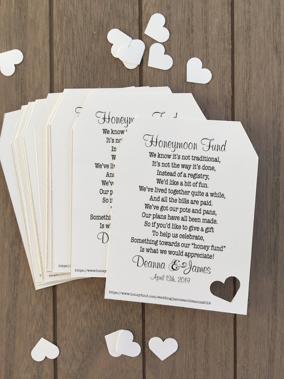 honeymoon fund invitation insert