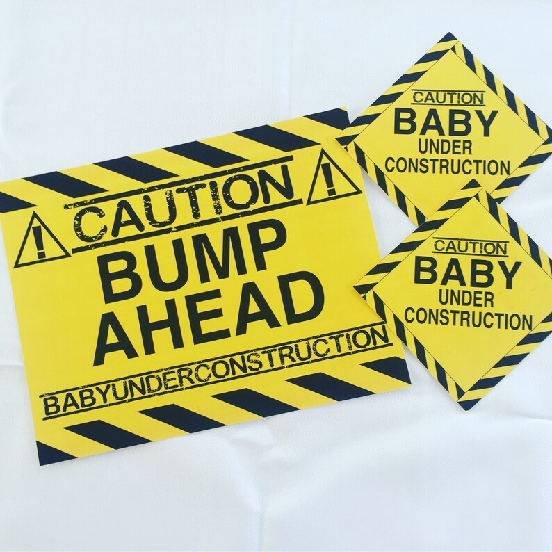 Pregnancy announcement Halloween Costume, Baby Under Construction Halloween Costume image 3