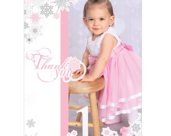 Winter Onederland Thank you Cards with Photo