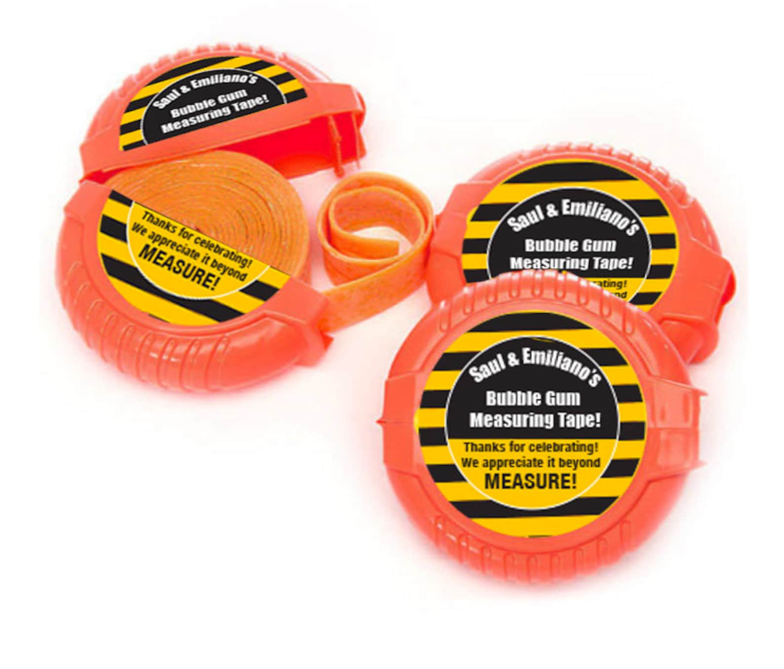 Tape Measure bubble Gum Construction Theme Favors Stickers Etsy