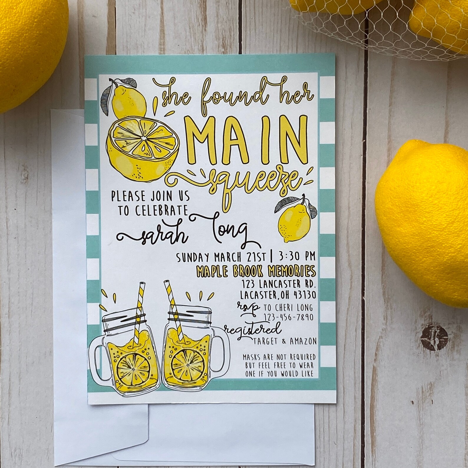 She Found Her Main Squeeze Lemon Bridal Shower Invitations, Lemonade ...