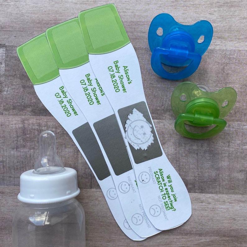 SET of 24 Fun Baby Shower Pregnancy Test Scratch Off Game Etsy