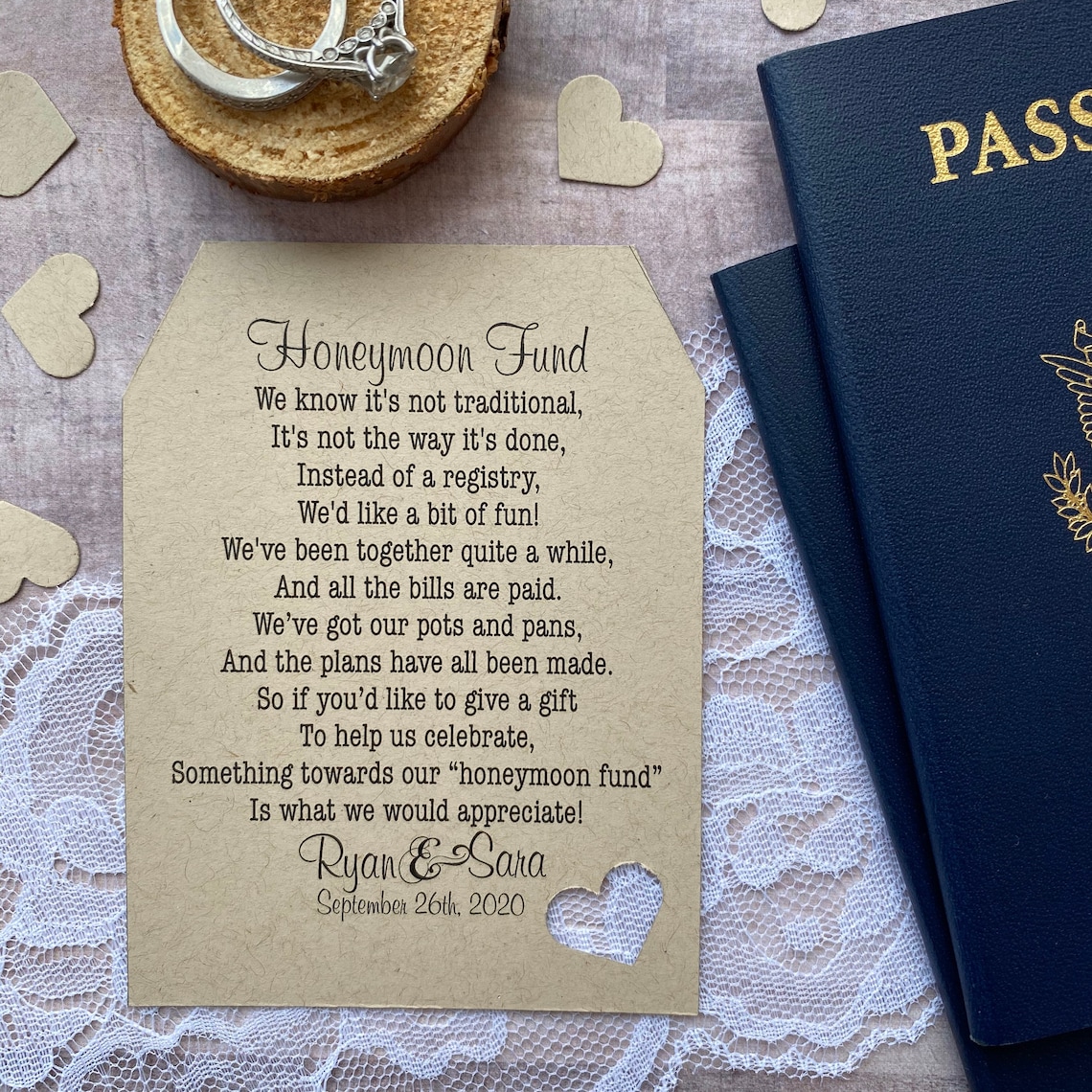 Honeymoon Fund Invitation Insert for Bridal Shower or Wedding Etsy