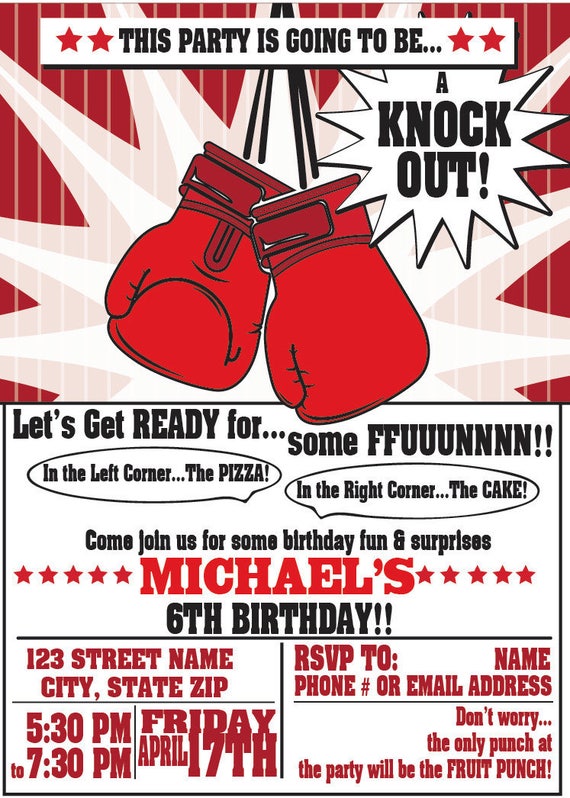 Boxing Knock Out Theme Birthday Baby Shower or Gender Reveal Etsy