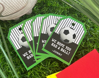 Soccer theme Party Favor tags, Soccer Party Favors, Sports party, GOAL! (Customized with name)