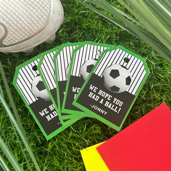 Soccer theme Party Favor tags, Soccer Party Favors, Sports party, GOAL! (Customized with name)