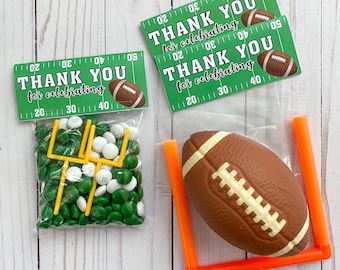 First year Down, Football Birthday Party Favors, Favor Bag Topper, Football Party Favors, Packaging, Thanks for celebrating: SET of 12