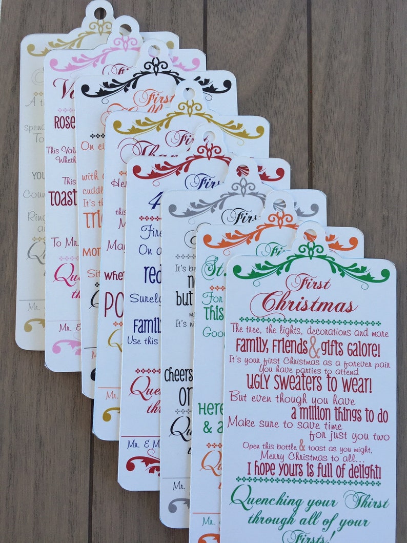 Bridal Shower Wine Poems for Wine Basket 8 HOLIDAY THEMED Etsy