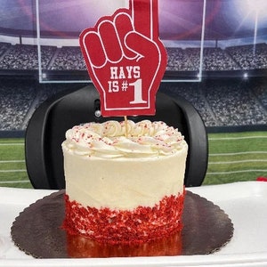 Première année Down Sport Cake Topper, Cake Topper - Toutes les couleurs disponibles Personnalisé avec nom, Double face