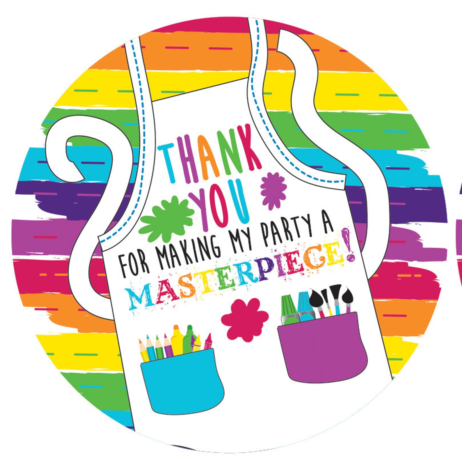 Dress for a Mess Colorful Rainbow Circular Painting Party Etsy