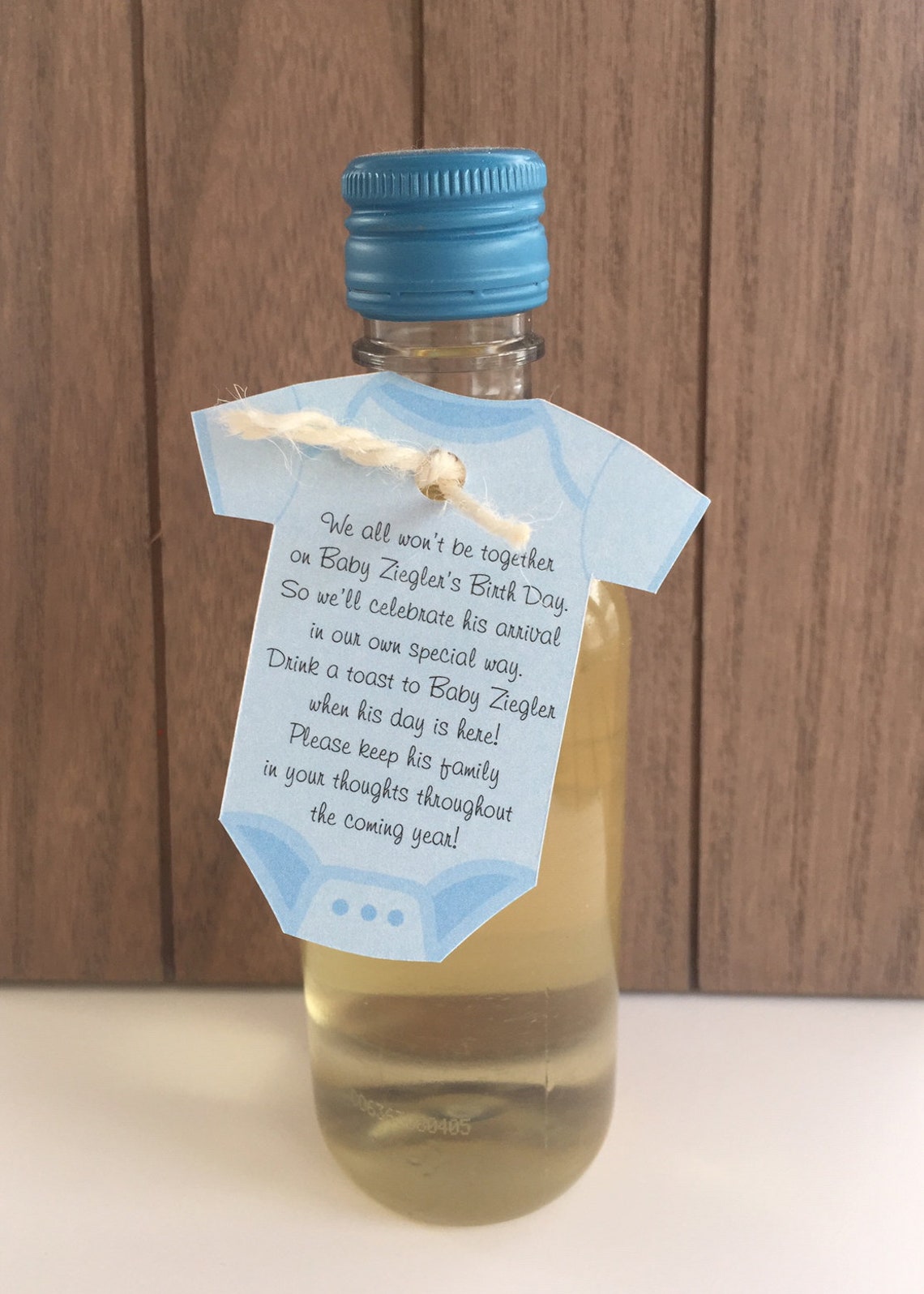 Baby Shower Onesie shaped Favor tags for mini champagne bottle Etsy