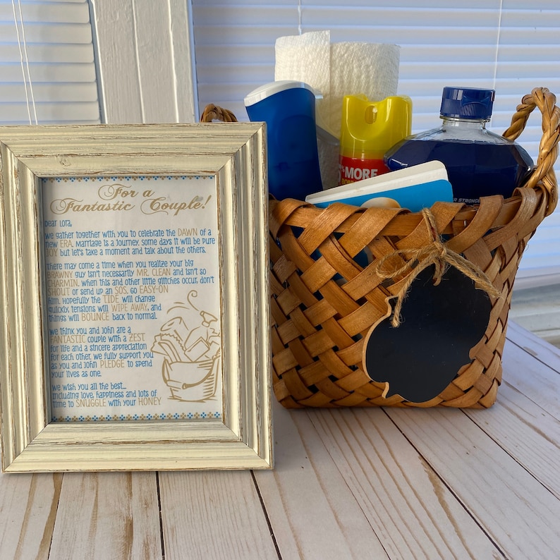 DIGITAL FILE Bridal Shower or Wedding Gift Baske Cleaning Etsy