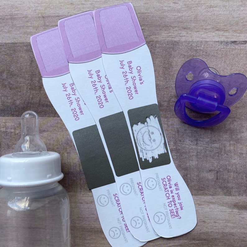 SET of 24 Fun Baby Shower Pregnancy Test Scratch Off Game Etsy