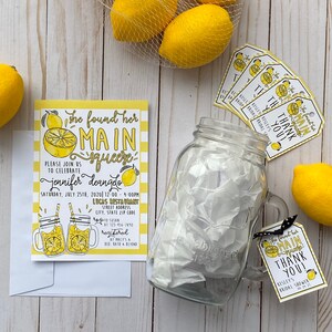 She Found Her Main Squeeze Lemon Bridal Shower Invitations, Lemonade, Bridal Shower, Drive by Shower, Lemonadestand image 2