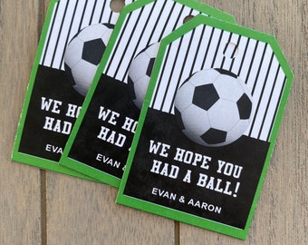 Soccer Party Favor tags, Soccer Party Favors, Sports party, GOAL!