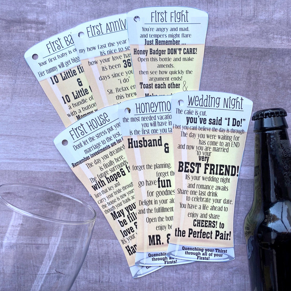 Year of First Beer Tags for the Groom- PRINTED and Shipped to You - Etsy