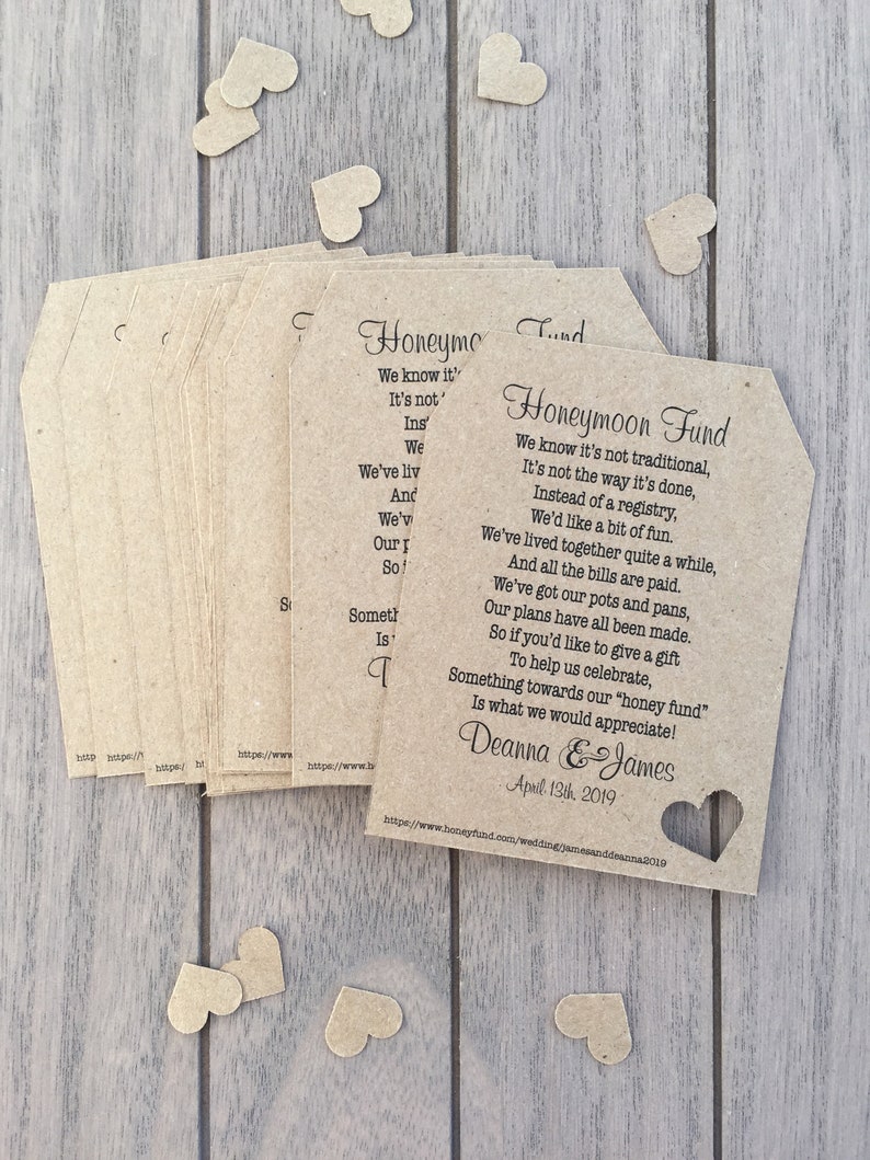 Honeymoon Fund Invitation Insert for Bridal Shower or Wedding Etsy