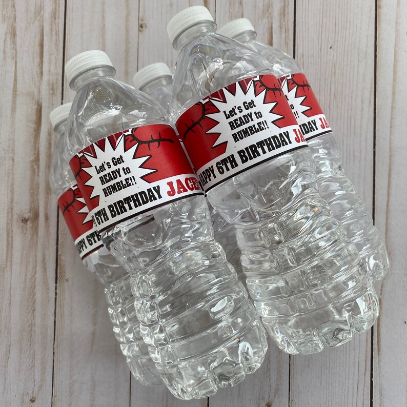 Boxing KNOCK OUT Water Bottle Labels SET of 12 or Digital File Etsy