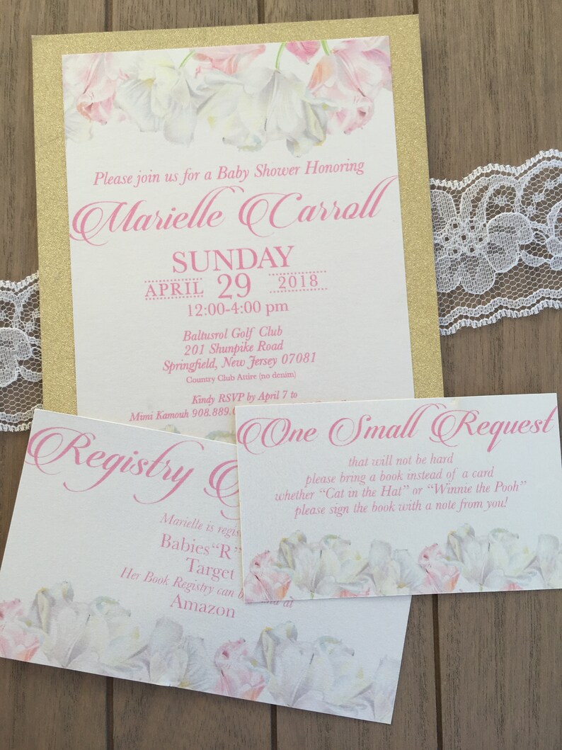 Pink And Gold Baby Shower Invitations Floral Baby Shower Etsy Pink And Gold Baby Shower Invitations Floral Baby Shower Etsy