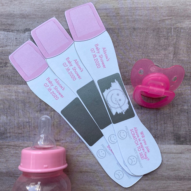 SET of 24 Fun Baby Shower Pregnancy Test Scratch Off Game Etsy