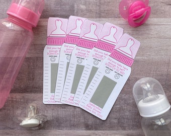 Fun Baby Shower Bottle Scratch Off Game, Fun Baby Shower Game, Baby Shower Scratch Off: Available in any color