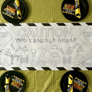 Construction Birthday Party Jumbo Coloring Sheet, Coloring Table Runner, Coloring Poster, Party Decorations, Construction Theme