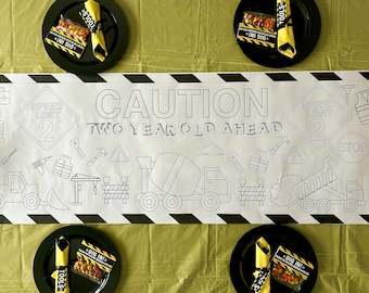 Construction Birthday Party Jumbo Coloring Sheet, Coloring Table Runner, Coloring Poster, Party Decorations, Construction Theme