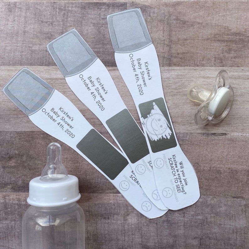 Fun Baby Shower Pregnancy Test Scratch Off Game Available in Etsy