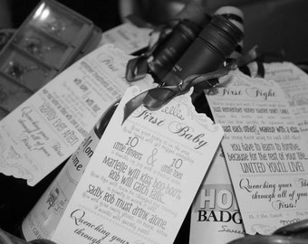Printable Bridal Shower Wine Basket year of Firsts - Etsy
