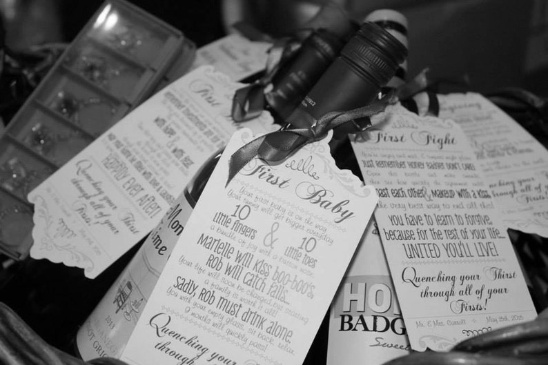 Bridal Shower Wine Basket Gift Year Of Firsts First House Etsy