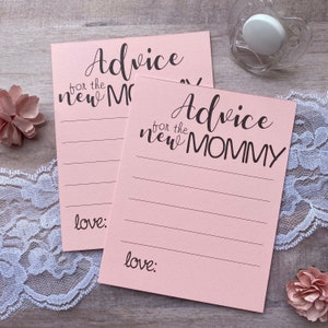 Consejos de Baby Shower para las tarjetas Nueva mamá o Papá: Conjunto de 20