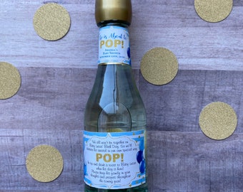 She is about to POP! Mini Champagne bottle labels, Ready to POP!, Baby shower favors, mini wine bottle, mini champagne SET of 12