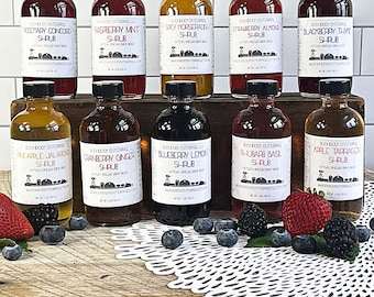 Fruit Shrub Vinegar - Choose from 10 Flavors - Drinking Vinegar Tonic - Cocktail Mixer - Non Alcoholic Beverage