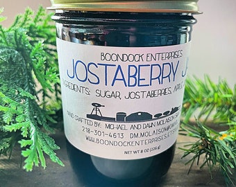 Jostaberry Jam - Tart Sweet Heirloom Jam - Rare Unique and Hard to Find - Grown Organically on our Farm