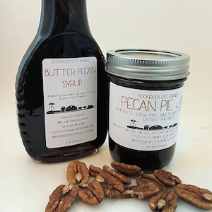 Butter Pecan Syrup and Pecan Pie Jam  - Pancake Breakfast Syrup