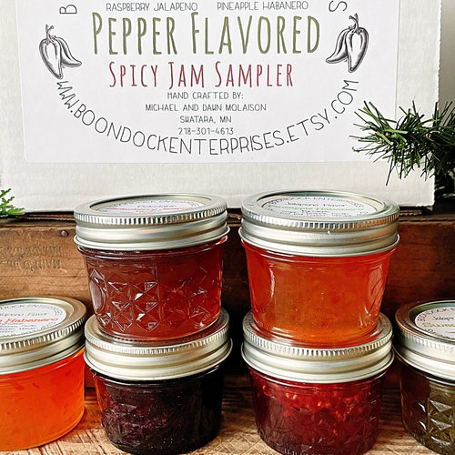 Traditional Jam Sampler Gift Box Six 4 Oz. Jars of | Etsy