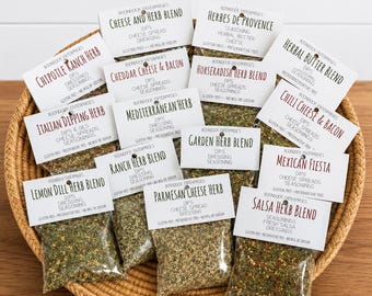 Herb Party Mix Pack - Choice of 4+ Dried Seasoning Blends - Gourmet & Gluten-Free - No MSG/Sodium - All-Natural Dry Herbal Blend