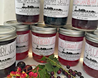 Wild Berry Jelly - Choose from 9 flavors - Wild Chokecherry Jelly - Gooseberry Jelly - Elderberry Jelly - Hostess Gift -Boondock Enterprises