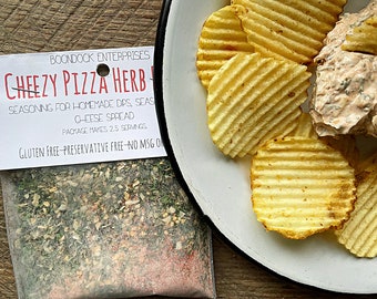 Cheezy Pizza Herb Dip Mix - Gluten Free - No MSG or Sodium - Party Vegetable or Chip Dip Mix and Seasoning