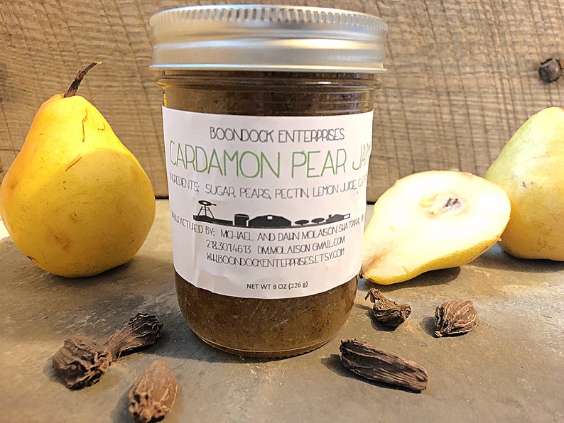 Cardamom Pear Jam Homemade Pear Preserves Pure All Natural Farm to Table Jam from Boondock Enterprises image 6