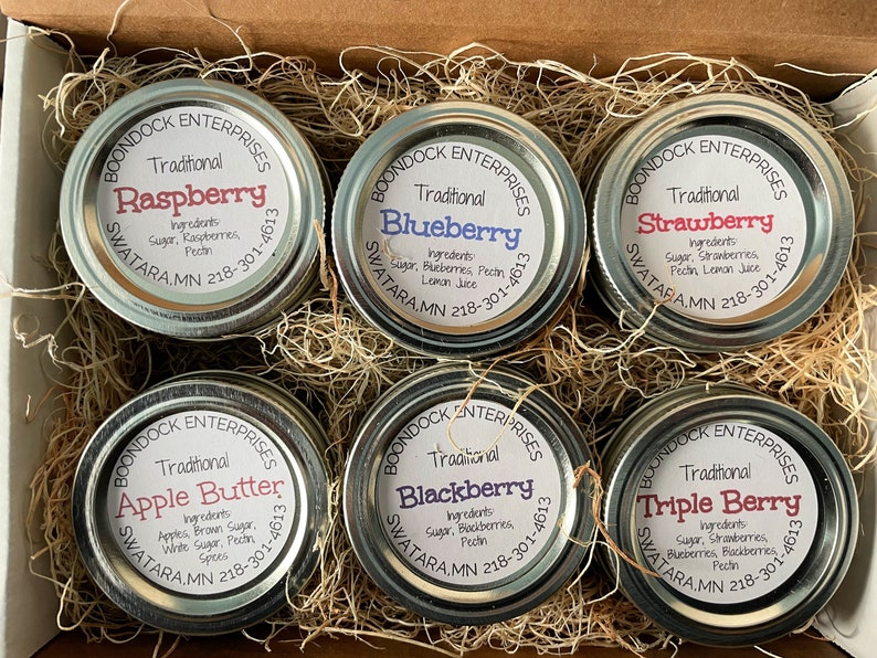 Traditional Jam Sampler Gift Box Six 4 oz. Jars of Assorted Classic Jam Flavors image 4