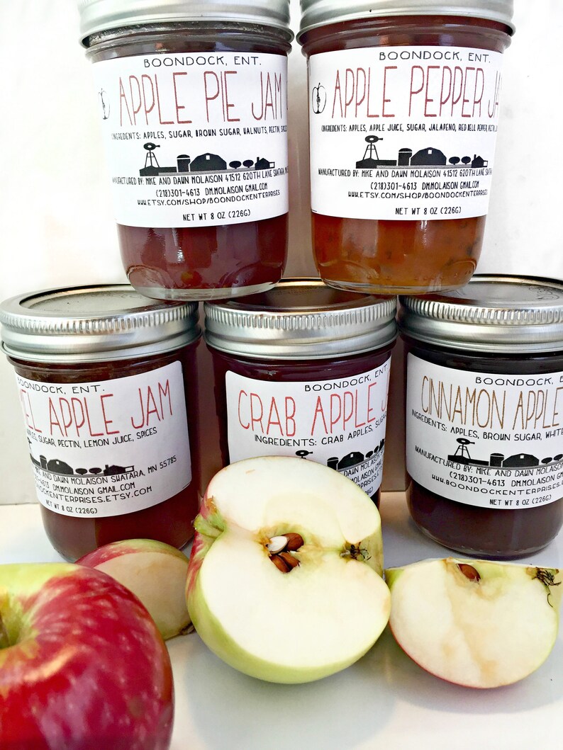 Apple Jam Flavors Choose from 5 Different Flavors Homemade Etsy