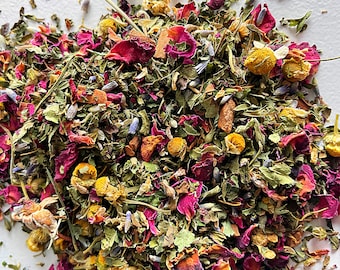 Floral Fantasy Herbal Tea - Organic Caffeine Free Tea Gift - Loose Leaf Stress Relief Herb Blend - All Natural Tea Infusion