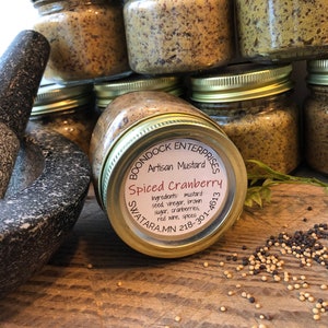 Sweet Cranberry Spice Mustard - Gourmet Artisan Coarse Ground Mustard for Charcuterie Boards