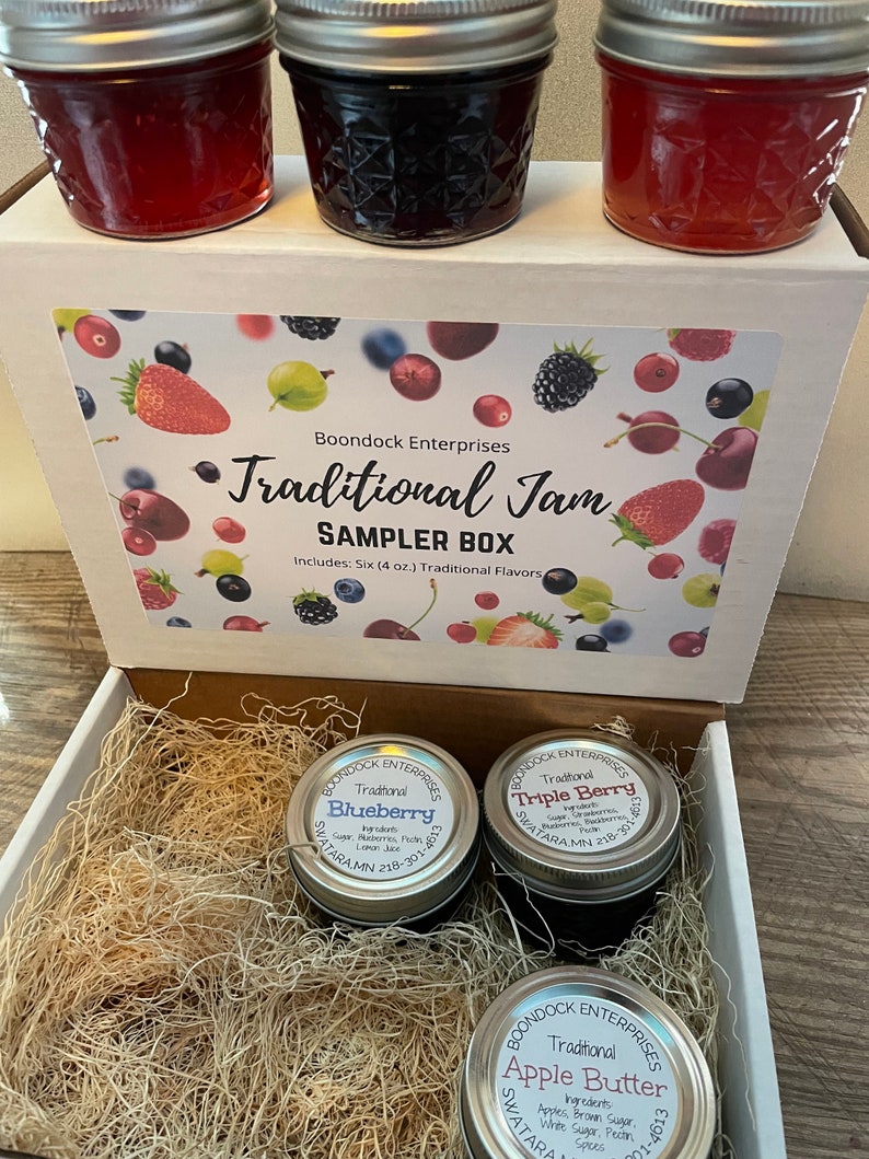 Traditional Jam Sampler Gift Box Six 4 oz. Jars of Assorted Classic Jam Flavors image 9